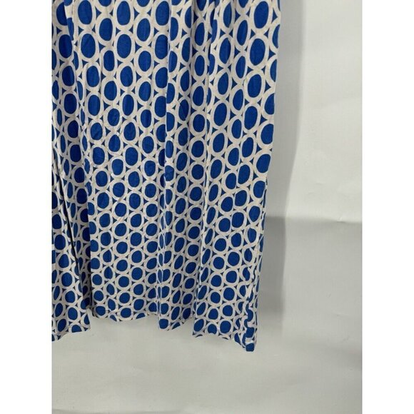 Boden Mini Dress Women 12 Blue Geometric Jersey Sleeveless Artsy Retro Funky - Picture 6 of 7